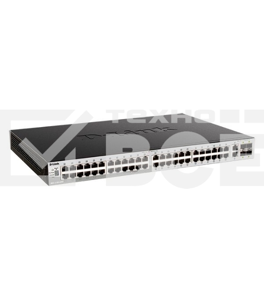 Коммутатор D-Link DGS-3130-54PS/B2A, PROJ L2+ Managed Switch with 48 10/100/1000Base-T ports and 2 10GBase-T ports and 4 10GBase-X SFP+ ports (48 PoE ports 802.3af/802.3at (30 W), PoE Budget 370W, PoE Budget wit