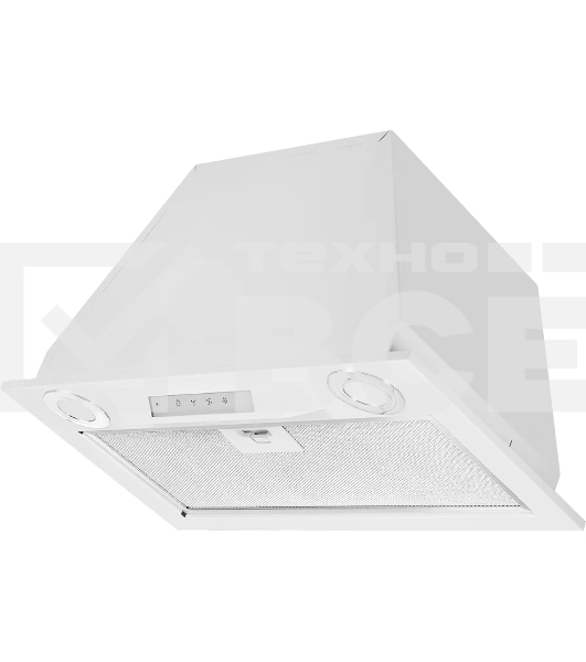 Вытяжка встраиваемая Kuppersberg INLINEA 52 White, ширина 52 см, отвод/рециркуляция, 850 м3/час, электронное сенсорное управление, таймер, пульт ДУ, 3 скорости, светодиодное освещение 2х3,5 Вт, металлический жироулавливающий фильтр, угольный фильтр С6С (о