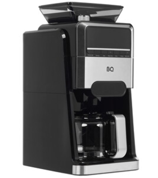 Кофеварка капельная со встроенной кофемолкой BQ CM3002 черный-стальной, исп. кофе - зерновой/молотый, 1.5 л, 1400 Вт