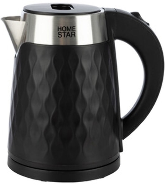 Чайник электрический Homestar HS-1021 1500 Вт, 1.7 л, нержавейка+пластик, черный, двойной корпус