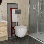 Комплект BAU 6 в 1: усиленная инсталляция BAU IDEAL, унитаз подвесной безободковый вихревой Bau Dream Hurricane3, сиденье дюропласт микролифт, клавиша BAU Round Gun gray, серый металлик, фото13