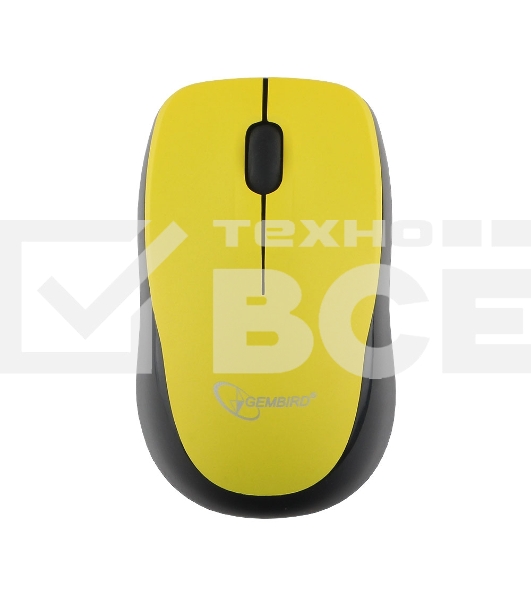 Мышь беспроводная Gembird MUSW-360-LM желтый, 1000 dpi, радиоканал, USB, кнопки - 3