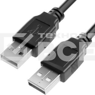 Кабель Greenconnect 1.8m USB 2.0, AM/AM, черный, 28/28 AWG, экран, армированный, морозостойкий, GCR-UM2M-BB2S-1.8m