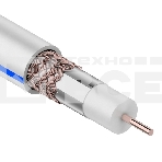 Кабель коаксиальный Rexant DG 113, Cu/Al/Cu, 75%, 75 Ом, бухта 100 м, белый, фото 1