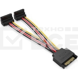 Кабель питания-разветвитель Vention SATA 15pin M / 2 x SATA 15pin F угол 90 - 0.15м KDBBB