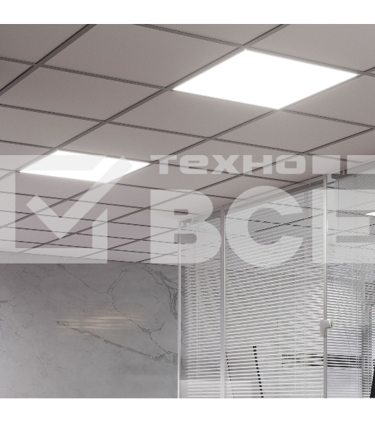 Светильник светодиодный универсальный LED ДВО 30 Вт MiR 3700 Лм 5000К 595х595х50 мм IP40 призма Gauss
