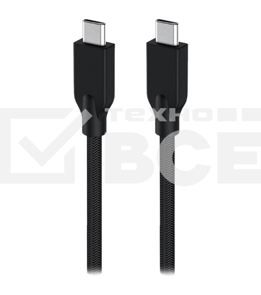 Кабель Genius ACC-C2CC-3A. Выход: USB-C -> USB-C. USB 3.0, плетеный нейлон, 100 см. Цвет: черный