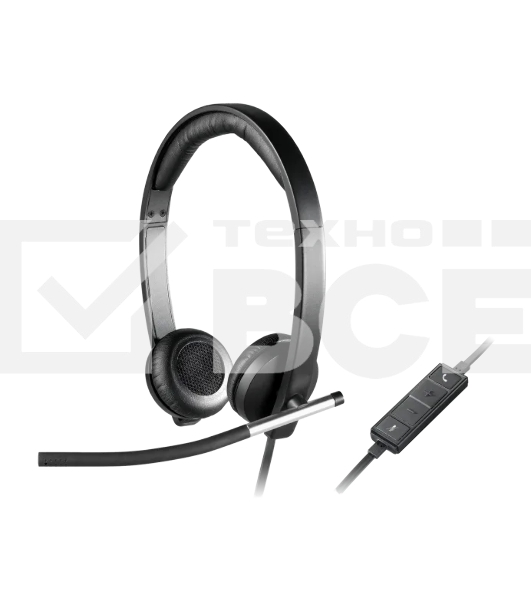 Наушники с микрофоном Logitech H650E черный 1.1м 981-000519