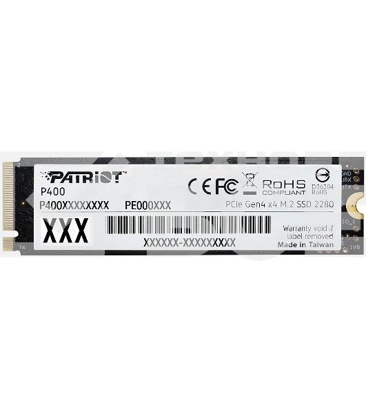 Накопитель SSD Patriot P400, 2Tb, PCIe 4.0 x4, M.2 2280, NVMe, R/W 7000/4800, с радиатором