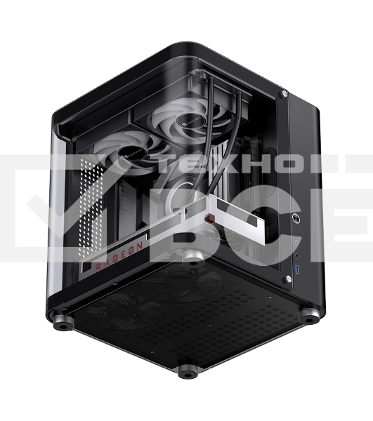 Корпус без блока питания Корпус JONSBO TK-1 Black 2.0 MATX без БП, mini-ITX, micro-ATX, черный
