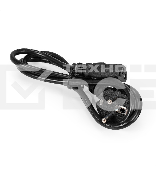 Кабель питания ExeGate Power PC-1P (Евровилка угловая Schuko->C13, VDE-250V-3*0.5mm2, медь, черный, 6A, 1м)