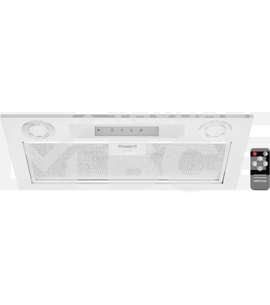 Вытяжка встраиваемая Kuppersberg INLINEA 52 White, ширина 52 см, отвод/рециркуляция, 850 м3/час, электронное сенсорное управление, таймер, пульт ДУ, 3 скорости, светодиодное освещение 2х3,5 Вт, металлический жироулавливающий фильтр, угольный фильтр С6С (о