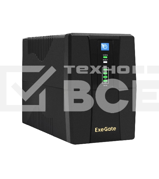 Источник бесперебойного питания ExeGate EP244543RUS Power Back BNB-600 600VA, черный, 2 евророзетки