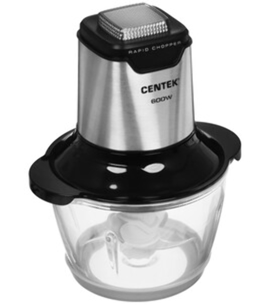 Чоппер Centek CT-1392 Сталь 600Вт 6 лезвий, стеклянная чаша 1,2л, разборные ножи