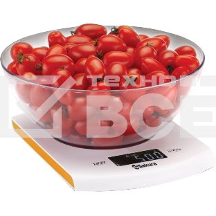 Весы кухонные Sakura SA-6068A 7кг элек бел/оранж