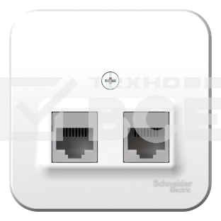 Розетка компьютерная 2-м ОП BLANCA RJ45 кат.5e изол. пласт. бел. SchE BLNIA045451
