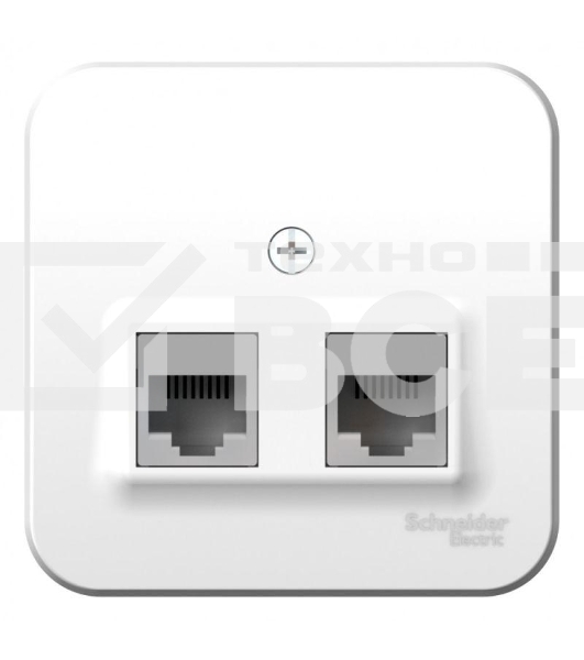 Розетка компьютерная 2-м ОП BLANCA RJ45 кат.5e изол. пласт. бел. SchE BLNIA045451