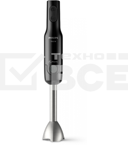Блендер погружной Philips HR2543/90, 700Вт, 1 скорость, турбо режим, стакан для взбивания, венчик, измельчитель, цвет черный