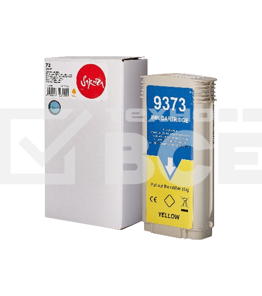 Струйный картридж Sakura C9373A (№72 Yellow) для HP, желтый, 130 мл.