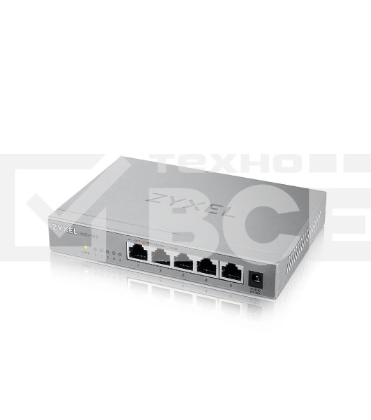 Мультигигабитный коммутатор Zyxel MG-105, 5x1/2,5GE, настольный, бесшумный