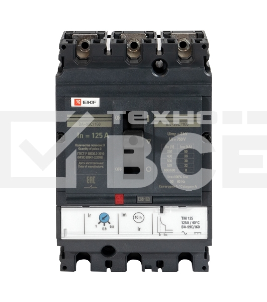 Выключатель авт. 3п ВА-99C 160/125А 36кА EKF mccb99C-160-125