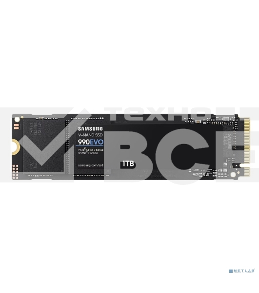 Накопитель SSD Samsung 990 EVO, 1024GB, PCIe 4.0 x4, M.2 2280, NVMe, R/W 5000/4200