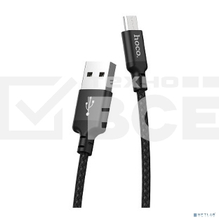 Кабель HOCO X14 черный HC-62844, USB - microUSB, 1m, 2A, Нейлон