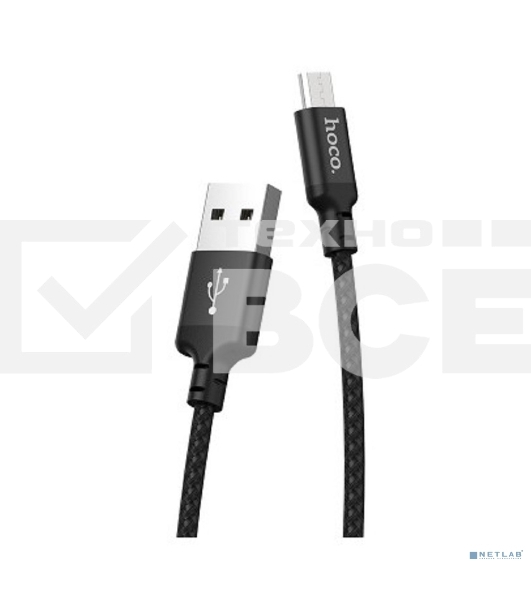 Кабель HOCO X14 черный HC-62844, USB - microUSB, 1m, 2A, Нейлон