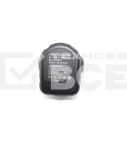Аккумулятор для DEWALT (p/n: DC9071, DE9037, DE9071, DE9074, DE9075, DW9071, 4.0Ah 12V Ni-Cd