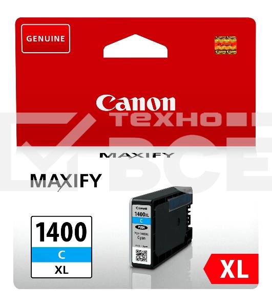 Картридж струйный CANON PGI-1400XL C Cyan голубой (1020 стр. 12 мл) для MAXIFY МВ2040/МВ2340
