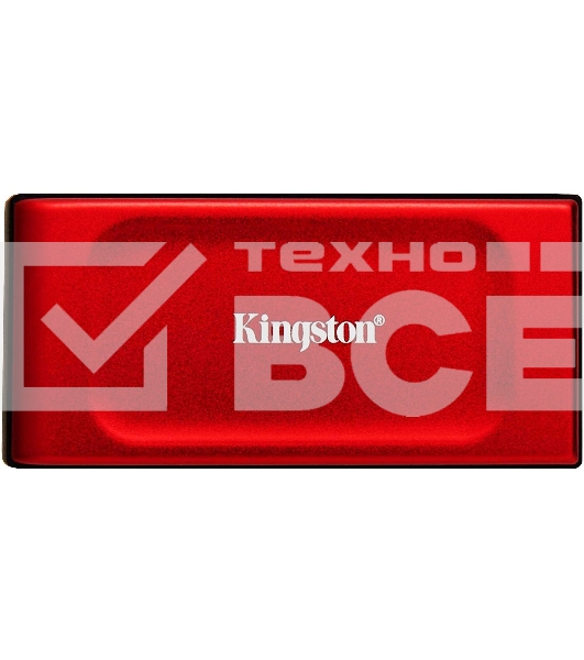 Твердотельный накопитель Kingston External SSD XS1000, 2000GB, Type-C/A, USB 3.2 Gen 2, R/W 1050/1000MB/s, 70x33x14mm, 29g., Red (5 лет)