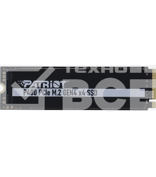 Накопитель SSD Patriot P400, 2Tb, PCIe 4.0 x4, M.2 2280, NVMe, R/W 7000/4800, с радиатором