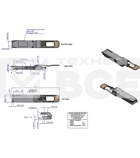 Оптический модуль Mellanox® transceiver, 100GbE, QSFP28, MPO, 850nm, up to 100m, DDMI