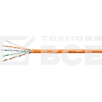 Кабель витая пара UTP (U/UTP) Cabeus UTP-4P-Cat.5e-SOLID-LSZH-100 категория 5e, 4 пары (24 AWG), одножильный, оранжевый, LSZH, нг(А)-HF, (100 м), фото 1
