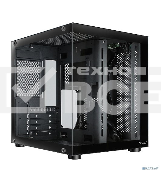 Компьютерный корпус Ginzzu V100 закаленное стекло 1хUSB 3.0,1хUSB 2.0, AU mATX