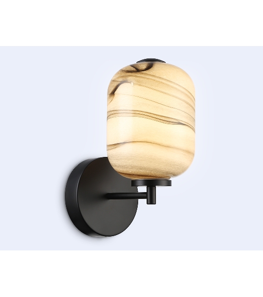 Настенный светодиодный светильник Ambrella light LH11039 BK/MG черный/мраморно-серый 8W 3000K 150*220*300