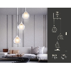 Подвесной светильник TR3540/3 WH/CL/FR белый/прозрачный/белый матовый E27*3 max 40W D281*800, фото5