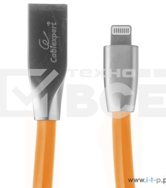 Кабель Cablexpert для Apple CC-G-APUSB01O-1M, AM/Lightning, серия Gold, длина 1м, оранжевый, блистер
