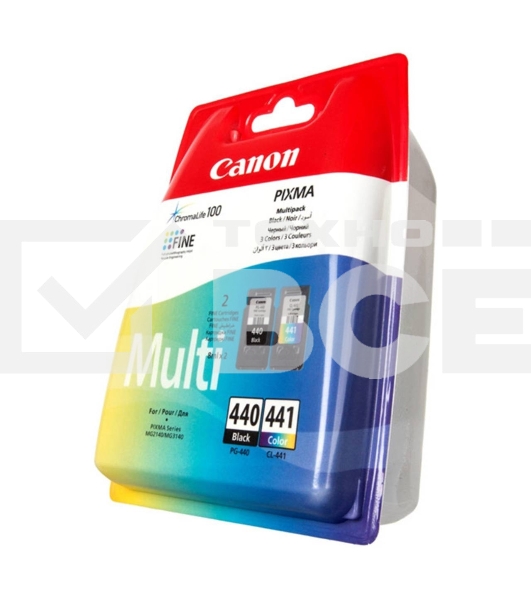 Картридж струйный Canon PG-440/CL-441 5219B005 черный/трехцветный x2уп. для Canon MG2140/MG3140 (180стр.)