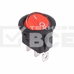 Выключатель клавишный круглый 12V 20А (3с) ON-OFF красный с подсветкой Rexant, фото2