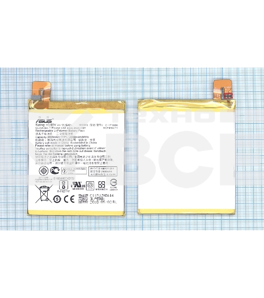 Аккумуляторная батарея C11P1606 для Asus ZenFone 3 Laser 2900mAh / 11.17Wh 3,85V