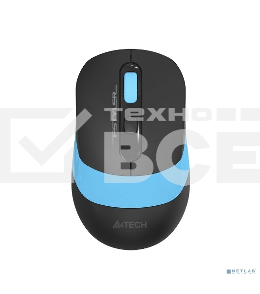 Мышь беспроводная A4Tech Fstyler FG10S черный/синий, 2000 dpi, радиоканал, USB, кнопки - 4
