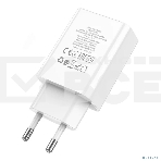 Сетевое зарядное устройство с дисплеем Hoco 18Вт, 3А, QC3.0/PD, 1хUSB, 1хType-C, C100A, белый, коробка, фото5