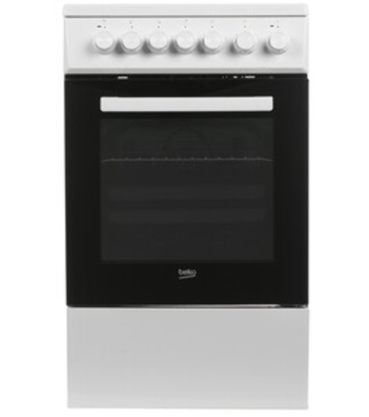 Плита электрическая Beko FSE57110GW белый, конфорок 4 шт, духовка 55 л, гриль, 50 см x 85 см x 60 см