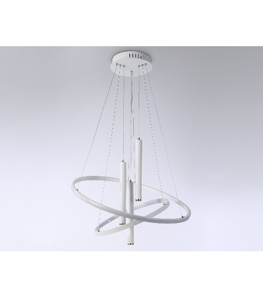 Подвесной светодиодный светильник Ambrella light FL5371/2+3 WH белый 93W 3000K/4200K/6400K+4200K D600/400*1200 (ПДУ ИК)