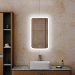 Зеркало Bau Stil 40х70, сенсорная LED подсветка, пластиковый защитный корпус, фото 1