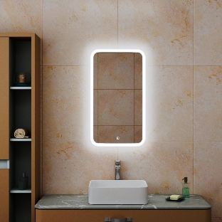 Зеркало Bau Stil 40х70, сенсорная LED подсветка, пластиковый защитный корпус