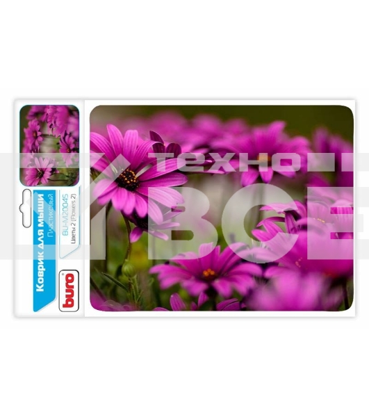 Коврик для мыши Buro BU-M20045 рисунок/цветы