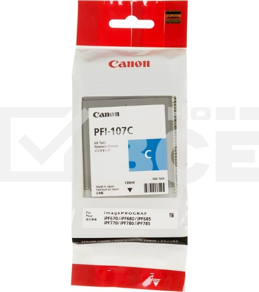Картридж струйный Canon PFI-107C (6706B001) голубой (130 мл) для Canon iP F680/685/780/785