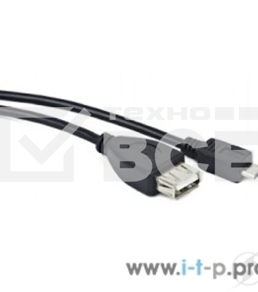 Кабель Gembird/Cablexpert A-OTG-AFBM-001 AF/MicroBM, Кабель USB 2.0 OTG , 0.15м, пакет